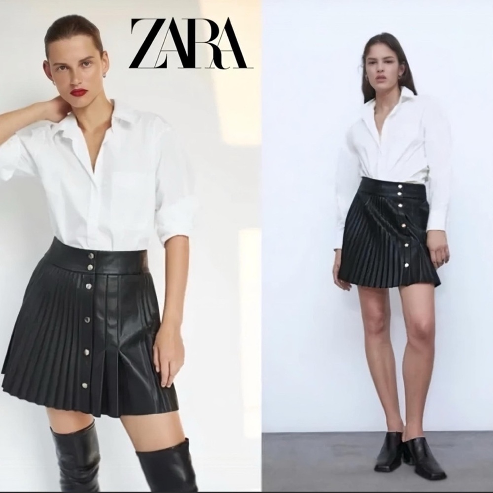 Zara Black pleated Skirt NWT XXL